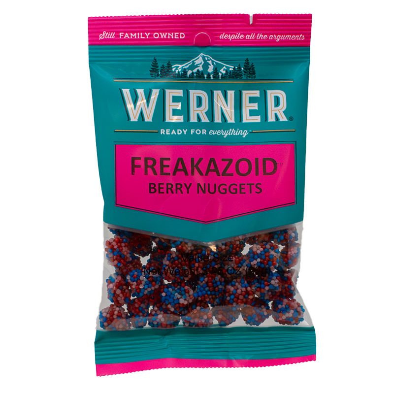 Werner Freakazoid Berry Nuggets packaging on a white background