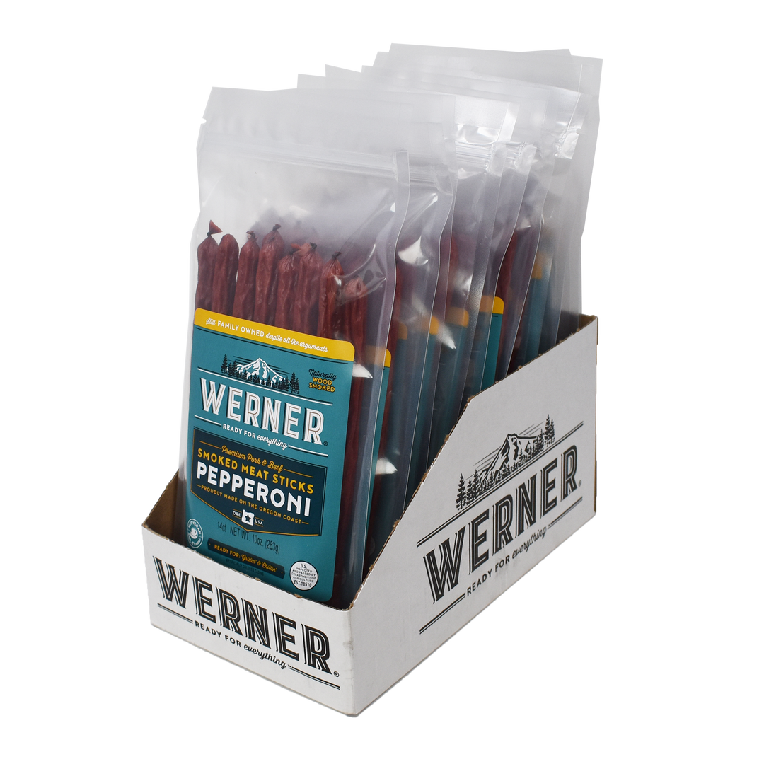 Premium Smoked Meat Sticks Bulk Bags – Werner Gourmet Meat Snacks